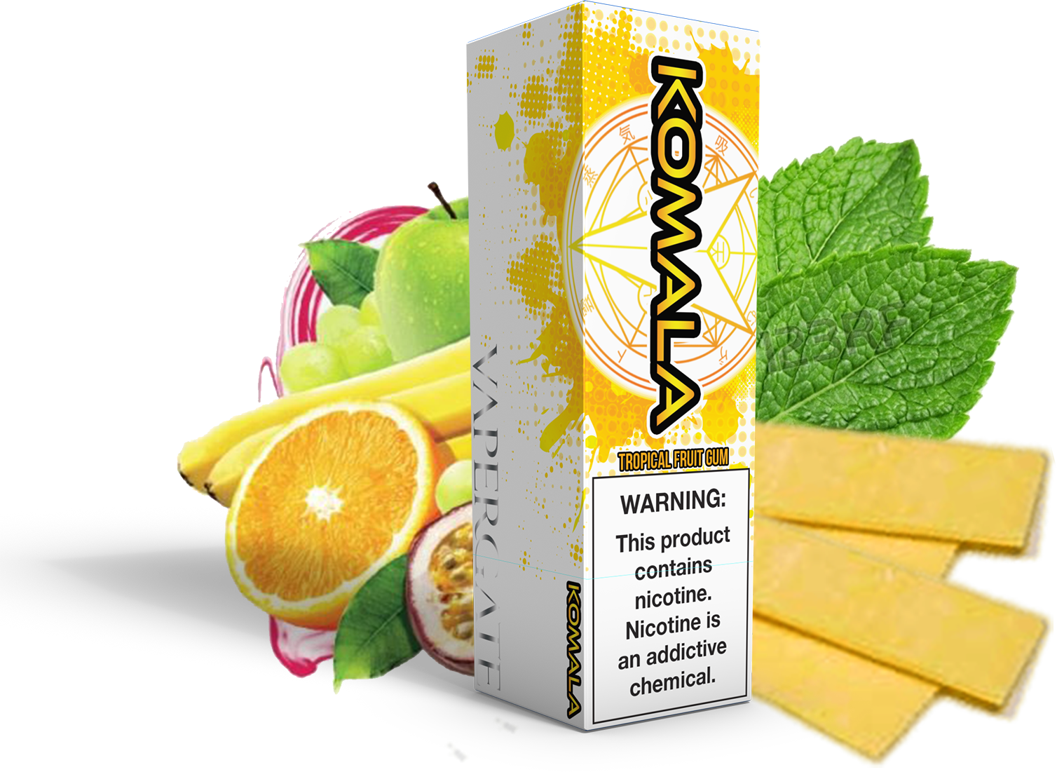 Vapergate - Komala - 120ML Vape Juice - Plastic Bottle Juicy Fruit Tropical Gum