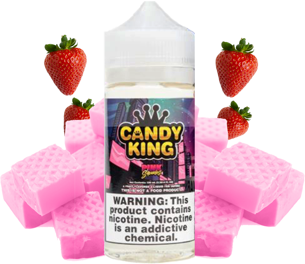 Candy King - Pink Squares - 100ML Vape Juice - Pink Starburst flavored Candy