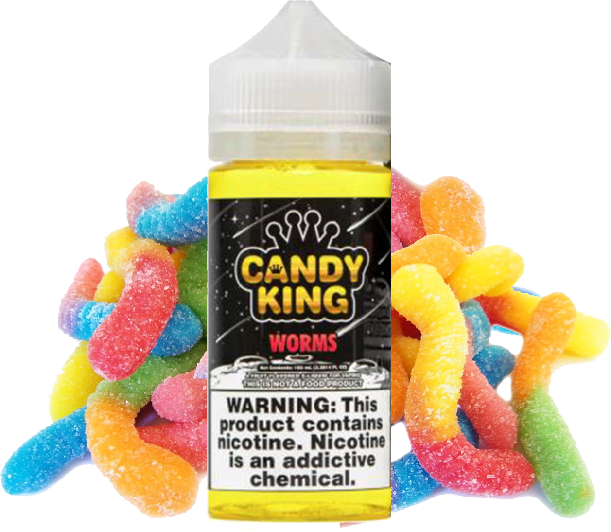 Candy King - Sour Worms - 100ML Vape Juice - Sweet and sour gummy worms candy