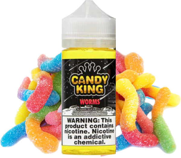 Candy King - Sour Worms - 100ML Vape Juice - Sweet and sour gummy worms candy