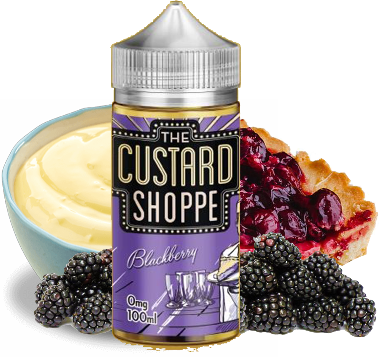 The Custard Shoppe - Blackberry - 100ML Vape Juice - Blackberry Pie Vanilla Custard Flavor
