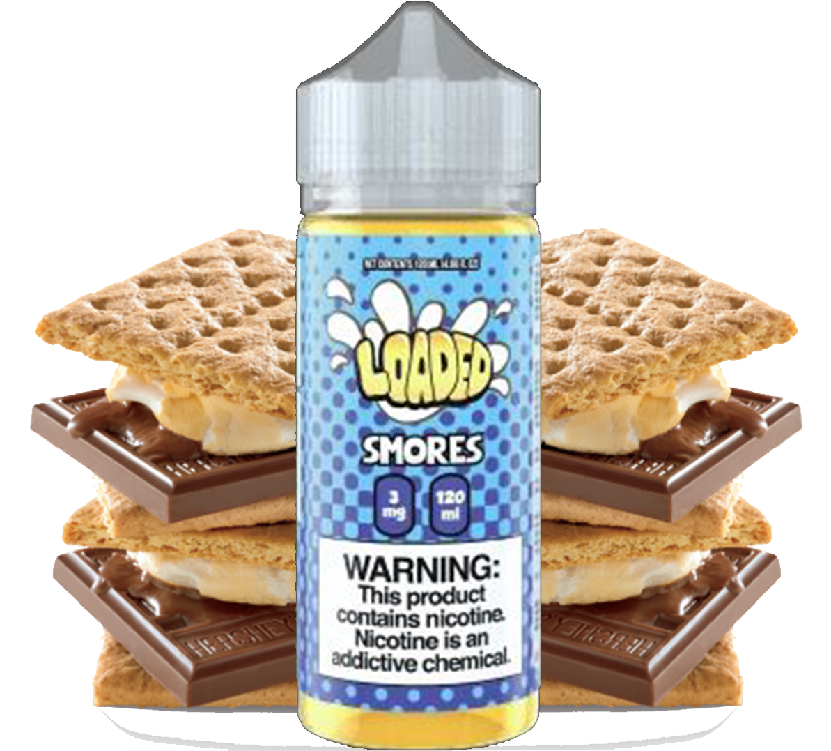 Loaded - Smores - 120ML Vape Juice - Chocolate Marshmallow Graham Cracker Flavor