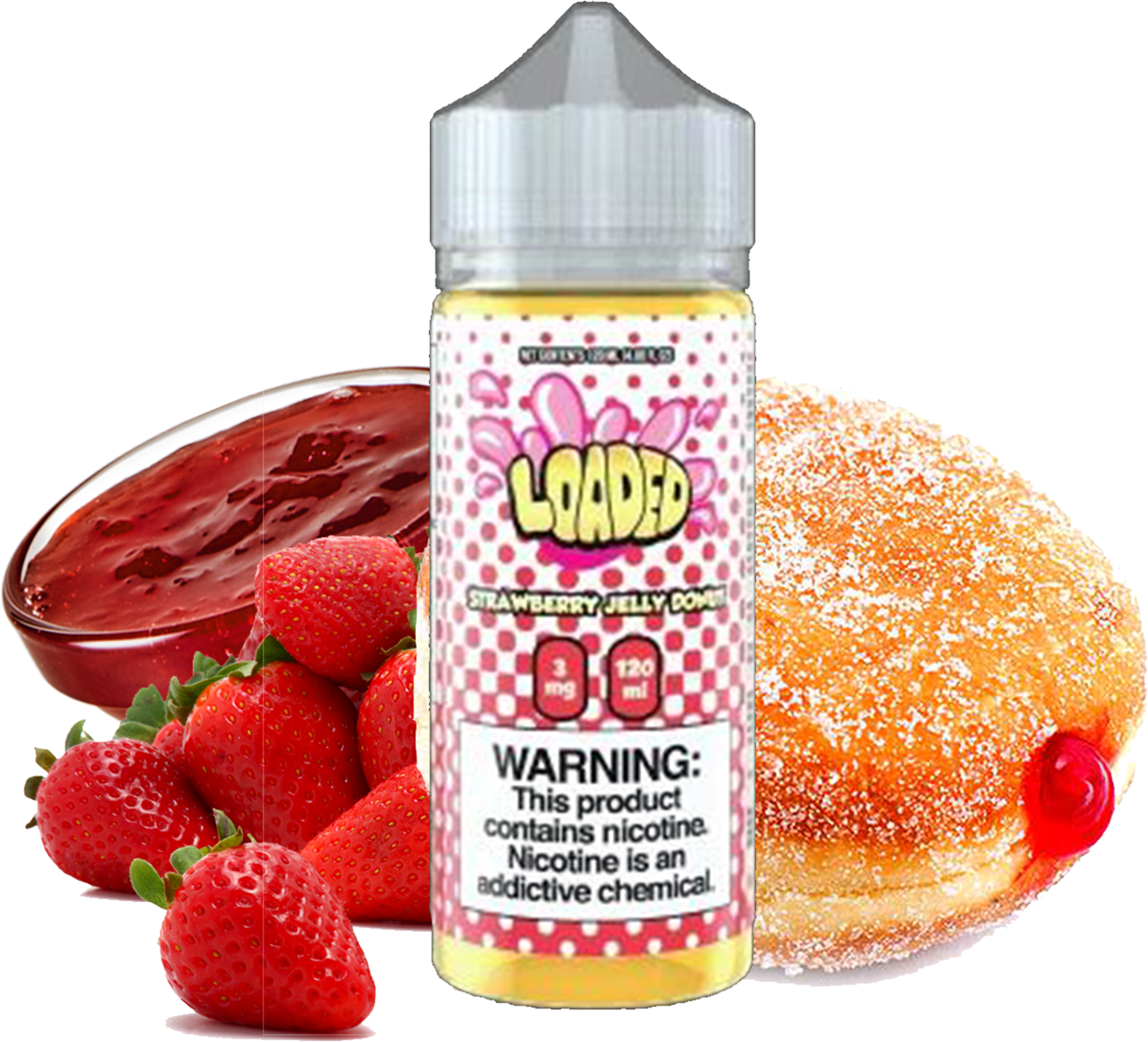 Loaded - Strawberry Jelly Donut - 120ML Vape Juice - Strawberry Jelly Filled Donut Flavor