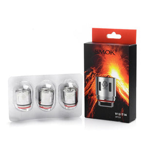 Smok - TFV12 Beast King - T12 - T14 - Replacement Coils - black and red box with a strip of 3 coils beside it.